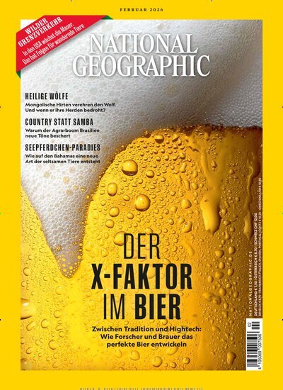 Titelbild der Ausgabe 2/2026 von National Geographic Deutschland. Diese Zeitschrift und viele weitere Reisemagazine, Freizeitmagazine und Wissensmagazine als Abo oder epaper bei United Kiosk online kaufen.