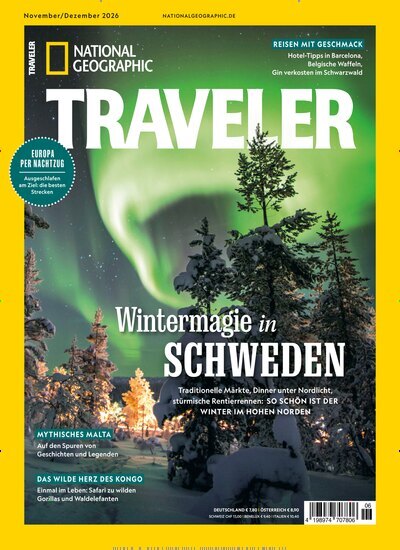 Titelbild der Ausgabe 6/2026 von National Geographic Traveler. Diese Zeitschrift und viele weitere Reisemagazine, Freizeitmagazine und Wissensmagazine als Abo oder epaper bei United Kiosk online kaufen.