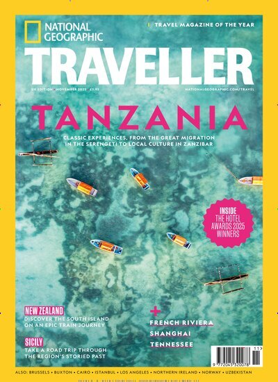 Titelbild der Ausgabe 11/2025 von National Geographic Traveller UK. Diese Zeitschrift und viele weitere Reisemagazine, Freizeitmagazine und Wissensmagazine als Abo oder epaper bei United Kiosk online kaufen.