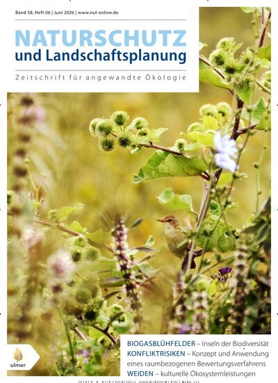 Titelbild der Ausgabe 6/2026 von Naturschutz und Landschaftsplanung. Diese Zeitschrift und viele weitere Naturzeitschriften, Landwirtschaftszeitungen und Umweltmagazine als Abo oder epaper bei United Kiosk online kaufen.