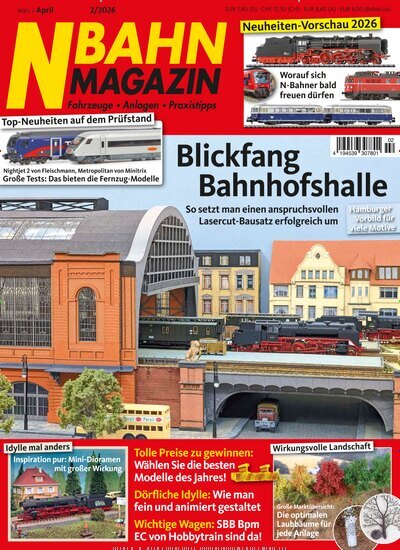 Titelbild der Ausgabe 2/2026 von NBahn Magazin. Diese Zeitschrift und viele weitere Reisemagazine, Freizeitmagazine und Wissensmagazine als Abo oder epaper bei United Kiosk online kaufen.