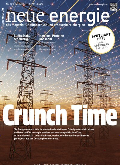 Titelbild der Ausgabe 4/2026 von neue energie. Diese Zeitschrift und viele weitere Wirtschaftsmagazine und Politikmagazine als Abo oder epaper bei United Kiosk online kaufen.