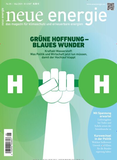 Titelbild der Ausgabe 5/2025 von neue energie. Diese Zeitschrift und viele weitere Wirtschaftsmagazine und Politikmagazine als Abo oder epaper bei United Kiosk online kaufen.