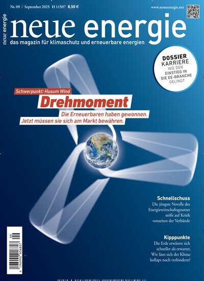 Titelbild der Ausgabe 9/2025 von neue energie. Diese Zeitschrift und viele weitere Wirtschaftsmagazine und Politikmagazine als Abo oder epaper bei United Kiosk online kaufen.