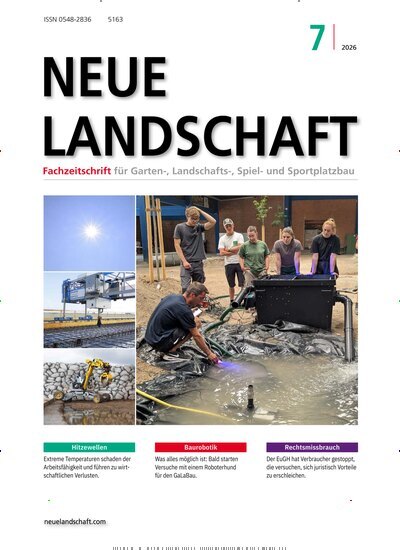 Titelbild der Ausgabe 7/2026 von Neue Landschaft. Diese Zeitschrift und viele weitere Naturzeitschriften, Landwirtschaftszeitungen und Umweltmagazine als Abo oder epaper bei United Kiosk online kaufen.