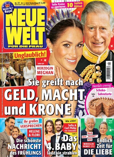 Titelbild der Ausgabe 21/2026 von Neue Welt. Diese Zeitschrift und viele weitere Frauenzeitschriften als Abo oder epaper bei United Kiosk online kaufen.