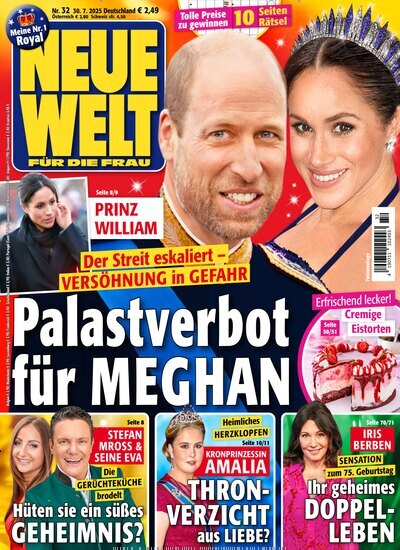 Titelbild der Ausgabe 32/2025 von Neue Welt. Diese Zeitschrift und viele weitere Frauenzeitschriften als Abo oder epaper bei United Kiosk online kaufen.