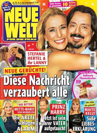 Titelbild der Ausgabe 35/2026 von Neue Welt. Diese Zeitschrift und viele weitere Frauenzeitschriften als Abo oder epaper bei United Kiosk online kaufen.