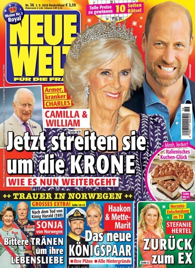 Titelbild der Ausgabe 36/2026 von Neue Welt. Diese Zeitschrift und viele weitere Frauenzeitschriften als Abo oder epaper bei United Kiosk online kaufen.