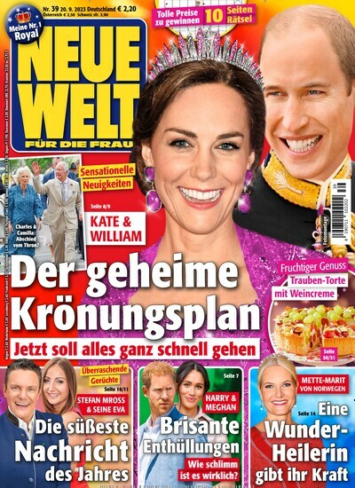Titelbild der Ausgabe 39/2023 von Neue Welt. Diese Zeitschrift und viele weitere Frauenzeitschriften als Abo oder epaper bei United Kiosk online kaufen.