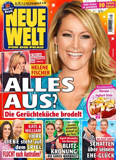 Titelbild der Ausgabe 39/2025 von Neue Welt. Diese Zeitschrift und viele weitere Frauenzeitschriften als Abo oder epaper bei United Kiosk online kaufen.