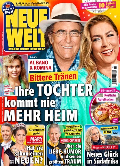 Titelbild der Ausgabe 45/2025 von Neue Welt. Diese Zeitschrift und viele weitere Frauenzeitschriften als Abo oder epaper bei United Kiosk online kaufen.