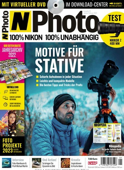 Titelbild der Ausgabe 1/2023 von NPhoto. Diese Zeitschrift und viele weitere Audiomagazine, Filmmagazine und Fotozeitschriften als Abo oder epaper bei United Kiosk online kaufen.