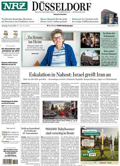Titelbild der Ausgabe 136/2025 von NRZ Neue Ruhr Zeitung Düsseldorf. Diese Zeitschrift und viele weitere Zeitungsabos als Abo oder epaper bei United Kiosk online kaufen.