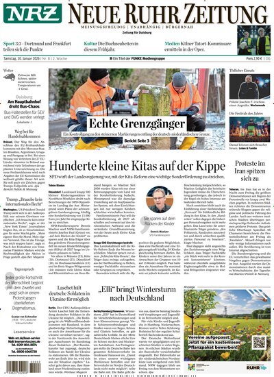 Titelbild der Ausgabe 8/2026 von NRZ Neue Ruhr Zeitung Duisburg. Diese Zeitschrift und viele weitere Zeitungsabos als Abo oder epaper bei United Kiosk online kaufen.