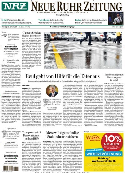 Titelbild der Ausgabe 9/2026 von NRZ Neue Ruhr Zeitung Duisburg. Diese Zeitschrift und viele weitere Zeitungsabos als Abo oder epaper bei United Kiosk online kaufen.