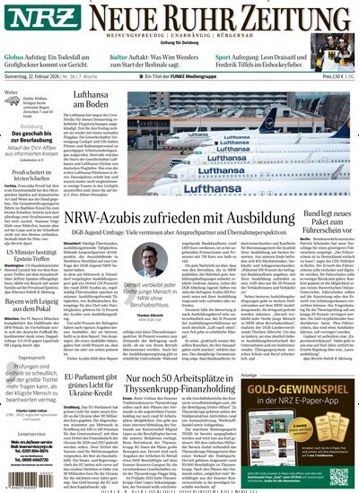 Titelbild der Ausgabe 36/2026 von NRZ Neue Ruhr Zeitung Duisburg. Diese Zeitschrift und viele weitere Zeitungsabos als Abo oder epaper bei United Kiosk online kaufen.