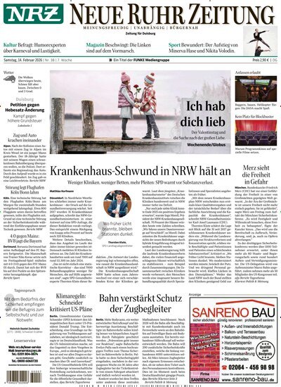 Titelbild der Ausgabe 38/2026 von NRZ Neue Ruhr Zeitung Duisburg. Diese Zeitschrift und viele weitere Zeitungsabos als Abo oder epaper bei United Kiosk online kaufen.