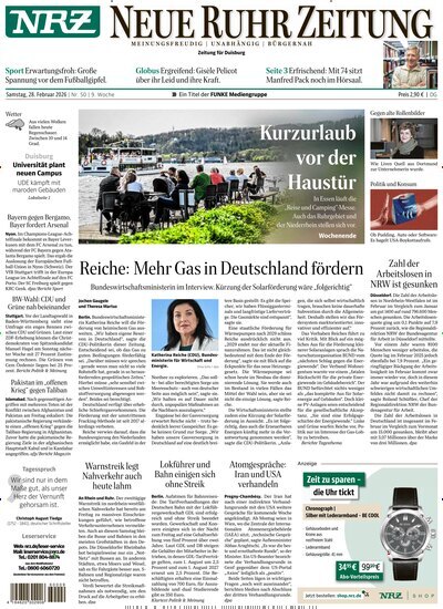 Titelbild der Ausgabe 50/2026 von NRZ Neue Ruhr Zeitung Duisburg. Diese Zeitschrift und viele weitere Zeitungsabos als Abo oder epaper bei United Kiosk online kaufen.