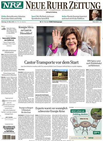 Titelbild der Ausgabe 70/2026 von NRZ Neue Ruhr Zeitung Duisburg. Diese Zeitschrift und viele weitere Zeitungsabos als Abo oder epaper bei United Kiosk online kaufen.