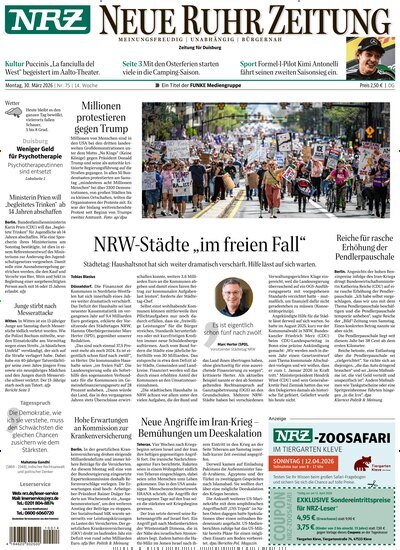 Titelbild der Ausgabe 75/2026 von NRZ Neue Ruhr Zeitung Duisburg. Diese Zeitschrift und viele weitere Zeitungsabos als Abo oder epaper bei United Kiosk online kaufen.