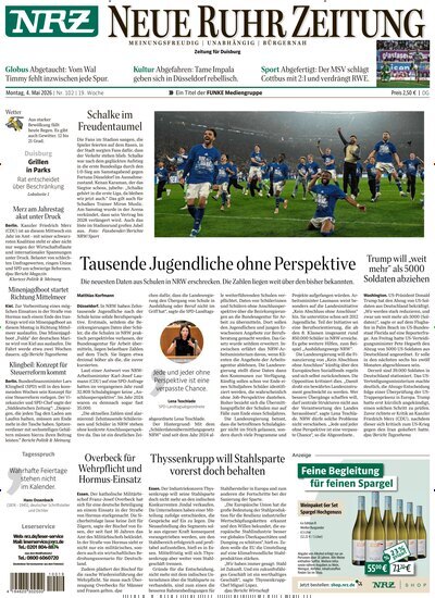 Titelbild der Ausgabe 102/2026 von NRZ Neue Ruhr Zeitung Duisburg. Diese Zeitschrift und viele weitere Zeitungsabos als Abo oder epaper bei United Kiosk online kaufen.