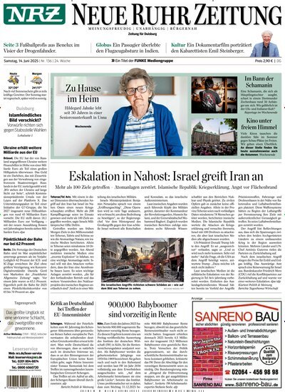 Titelbild der Ausgabe 136/2025 von NRZ Neue Ruhr Zeitung Duisburg. Diese Zeitschrift und viele weitere Zeitungsabos als Abo oder epaper bei United Kiosk online kaufen.