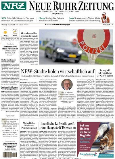 Titelbild der Ausgabe 138/2025 von NRZ Neue Ruhr Zeitung Duisburg. Diese Zeitschrift und viele weitere Zeitungsabos als Abo oder epaper bei United Kiosk online kaufen.