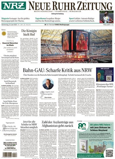 Titelbild der Ausgabe 144/2026 von NRZ Neue Ruhr Zeitung Duisburg. Diese Zeitschrift und viele weitere Zeitungsabos als Abo oder epaper bei United Kiosk online kaufen.