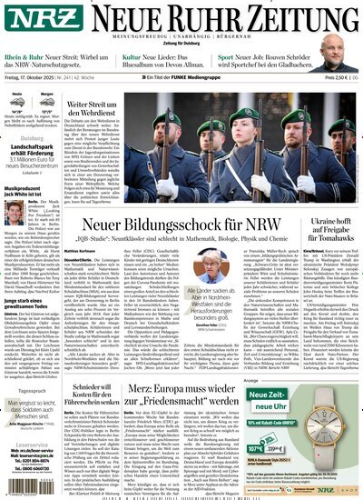 Titelbild der Ausgabe 241/2025 von NRZ Neue Ruhr Zeitung Duisburg. Diese Zeitschrift und viele weitere Zeitungsabos als Abo oder epaper bei United Kiosk online kaufen.