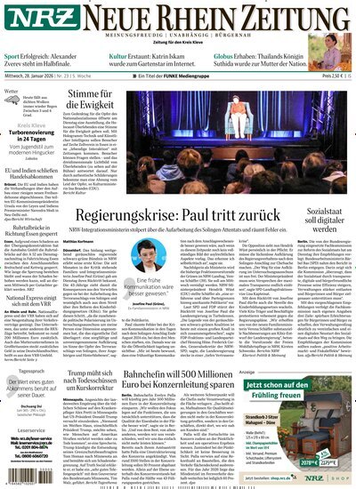 Titelbild der Ausgabe 23/2026 von NRZ Neue Ruhr Zeitung Emmerich Kleve. Diese Zeitschrift und viele weitere Zeitungsabos als Abo oder epaper bei United Kiosk online kaufen.