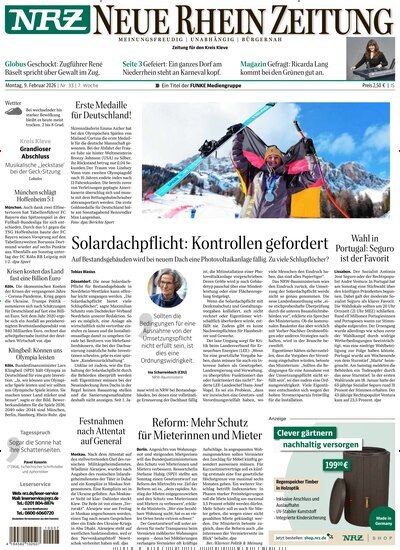 Titelbild der Ausgabe 33/2026 von NRZ Neue Ruhr Zeitung Emmerich Kleve. Diese Zeitschrift und viele weitere Zeitungsabos als Abo oder epaper bei United Kiosk online kaufen.