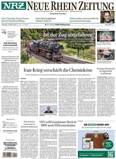 Titelbild der Ausgabe 62/2026 von NRZ Neue Ruhr Zeitung Emmerich Kleve. Diese Zeitschrift und viele weitere Zeitungsabos als Abo oder epaper bei United Kiosk online kaufen.
