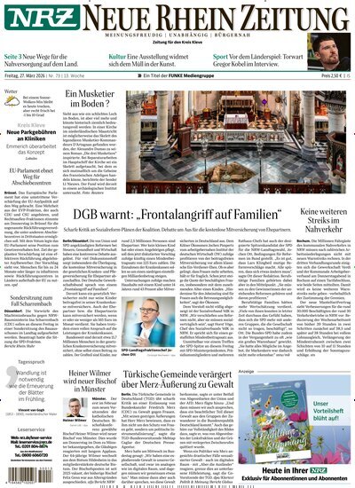 Titelbild der Ausgabe 73/2026 von NRZ Neue Ruhr Zeitung Emmerich Kleve. Diese Zeitschrift und viele weitere Zeitungsabos als Abo oder epaper bei United Kiosk online kaufen.