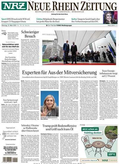 Titelbild der Ausgabe 76/2026 von NRZ Neue Ruhr Zeitung Emmerich Kleve. Diese Zeitschrift und viele weitere Zeitungsabos als Abo oder epaper bei United Kiosk online kaufen.