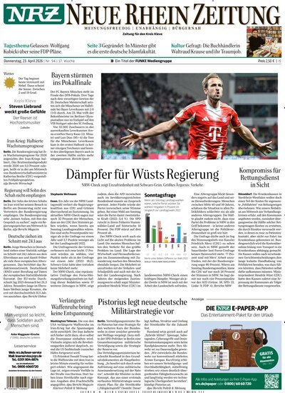 Titelbild der Ausgabe 94/2026 von NRZ Neue Ruhr Zeitung Emmerich Kleve. Diese Zeitschrift und viele weitere Zeitungsabos als Abo oder epaper bei United Kiosk online kaufen.