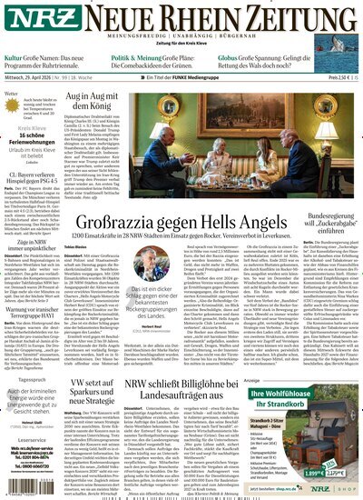 Titelbild der Ausgabe 99/2026 von NRZ Neue Ruhr Zeitung Emmerich Kleve. Diese Zeitschrift und viele weitere Zeitungsabos als Abo oder epaper bei United Kiosk online kaufen.