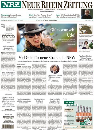 Titelbild der Ausgabe 112/2026 von NRZ Neue Ruhr Zeitung Emmerich Kleve. Diese Zeitschrift und viele weitere Zeitungsabos als Abo oder epaper bei United Kiosk online kaufen.