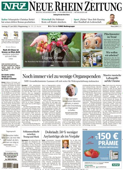 Titelbild der Ausgabe 131/2025 von NRZ Neue Ruhr Zeitung Emmerich Kleve. Diese Zeitschrift und viele weitere Zeitungsabos als Abo oder epaper bei United Kiosk online kaufen.