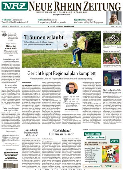 Titelbild der Ausgabe 134/2026 von NRZ Neue Ruhr Zeitung Emmerich Kleve. Diese Zeitschrift und viele weitere Zeitungsabos als Abo oder epaper bei United Kiosk online kaufen.