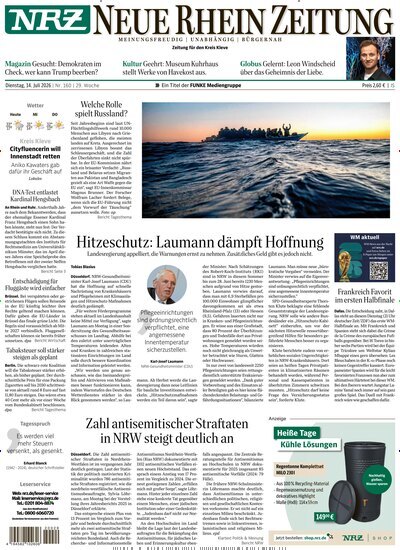 Titelbild der Ausgabe 160/2026 von NRZ Neue Ruhr Zeitung Emmerich Kleve. Diese Zeitschrift und viele weitere Zeitungsabos als Abo oder epaper bei United Kiosk online kaufen.