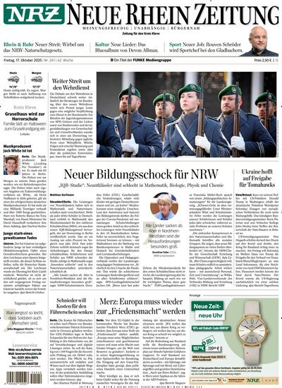 Titelbild der Ausgabe 241/2025 von NRZ Neue Ruhr Zeitung Emmerich Kleve. Diese Zeitschrift und viele weitere Zeitungsabos als Abo oder epaper bei United Kiosk online kaufen.