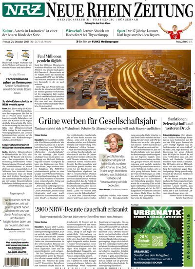 Titelbild der Ausgabe 247/2025 von NRZ Neue Ruhr Zeitung Emmerich Kleve. Diese Zeitschrift und viele weitere Zeitungsabos als Abo oder epaper bei United Kiosk online kaufen.