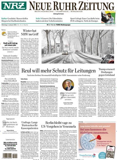 Titelbild der Ausgabe 4/2026 von NRZ Neue Ruhr Zeitung Essen. Diese Zeitschrift und viele weitere Zeitungsabos als Abo oder epaper bei United Kiosk online kaufen.