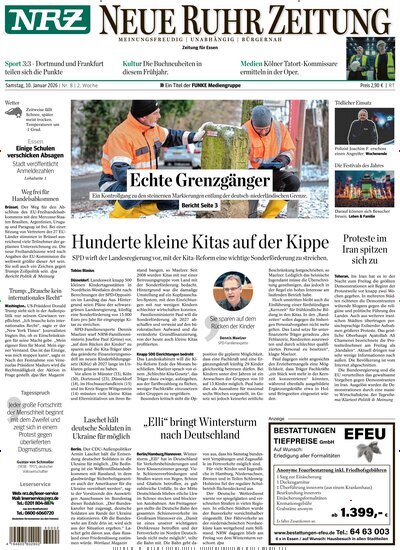 Titelbild der Ausgabe 8/2026 von NRZ Neue Ruhr Zeitung Essen. Diese Zeitschrift und viele weitere Zeitungsabos als Abo oder epaper bei United Kiosk online kaufen.