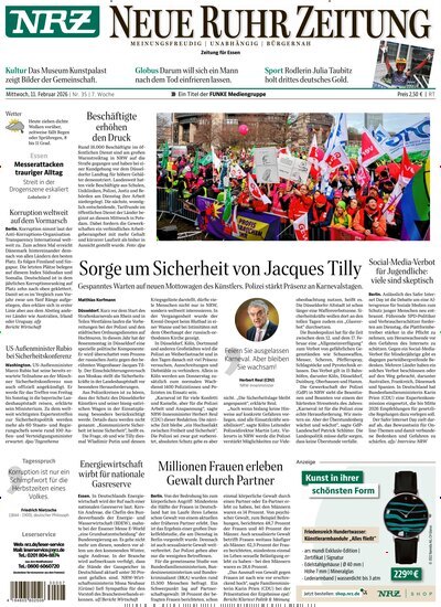 Titelbild der Ausgabe 35/2026 von NRZ Neue Ruhr Zeitung Essen. Diese Zeitschrift und viele weitere Zeitungsabos als Abo oder epaper bei United Kiosk online kaufen.