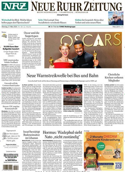 Titelbild der Ausgabe 64/2026 von NRZ Neue Ruhr Zeitung Essen. Diese Zeitschrift und viele weitere Zeitungsabos als Abo oder epaper bei United Kiosk online kaufen.