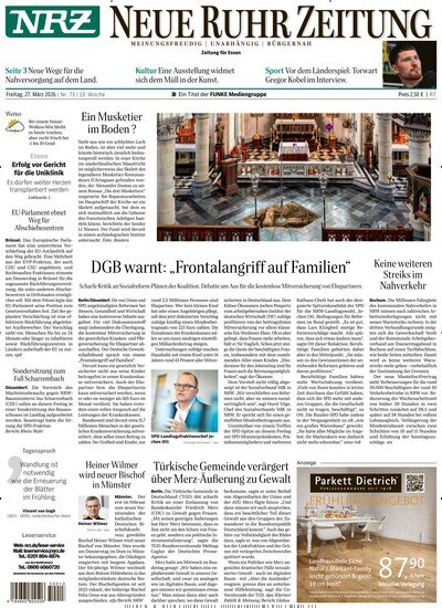 Titelbild der Ausgabe 73/2026 von NRZ Neue Ruhr Zeitung Essen. Diese Zeitschrift und viele weitere Zeitungsabos als Abo oder epaper bei United Kiosk online kaufen.