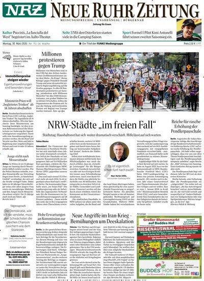 Titelbild der Ausgabe 75/2026 von NRZ Neue Ruhr Zeitung Essen. Diese Zeitschrift und viele weitere Zeitungsabos als Abo oder epaper bei United Kiosk online kaufen.