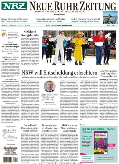 Titelbild der Ausgabe 98/2026 von NRZ Neue Ruhr Zeitung Essen. Diese Zeitschrift und viele weitere Zeitungsabos als Abo oder epaper bei United Kiosk online kaufen.